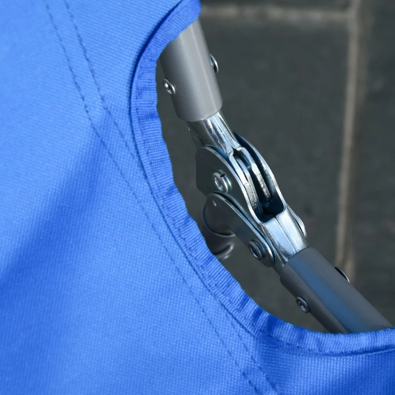 Outsunny Bain de Soleil transat Pliable Dossier réglable Multipositions métal et Polyester Bleu