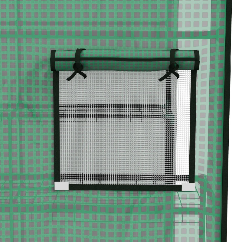 Outsunny Gewächshaus-Folie, Ersatzplane, wasserdicht, aufrollabare Fenster & Tür, 140 x 143 x 190 cm, Grün