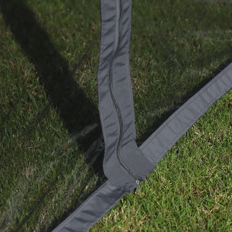 Outsunny 3 x 4m Aluminium Garden Gazebo, Marquee Canopy Shelter Pavilion Party Tent with Nets and Curtains for Garden and Deck, Black