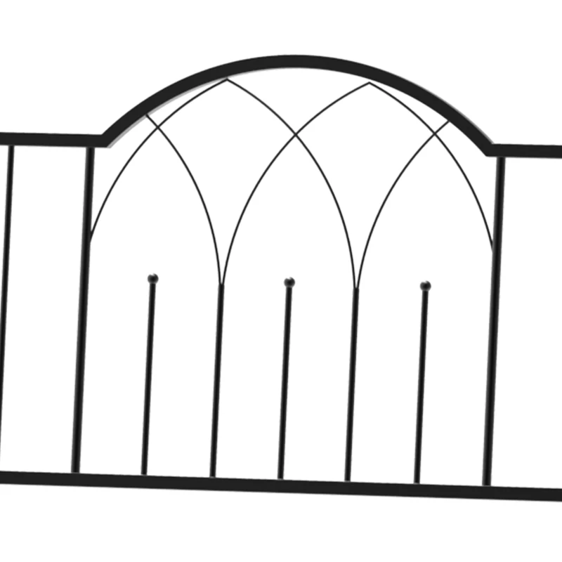 Outsunny Arche à rosiers Banc de Jardin 2 Places 2 en 1 dim. 115L x 59l x 203H cm métal époxy Noir