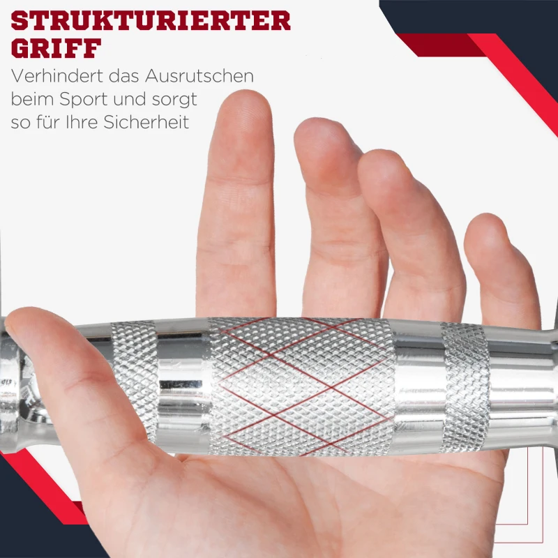 HOMCOM Kurzhantel, 2er-Set, glatte Oberfläche, gerändelter Griff, kompakte Form, Eisen, 2 x 7 kg, 24 x 9 x 9cm