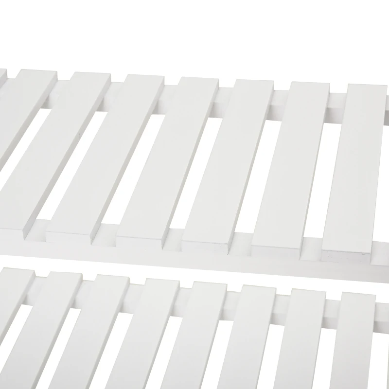 HOMCOM Schuhregal aus Kiefer, Schuhablage, Badregal, Schuhschrank mit 3 Ablagen, Regal für Schuhe, Schuhständer, Weiß, 70 x 26 x 57,5 cm