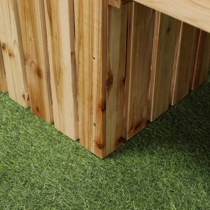 Outsunny 2 Seater Wooden Garden Planter & Bench Combination, Planter Box with Garden Bench for Patio, Park and Deck, 192 x 43 x 50 cm, Natural