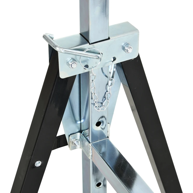 DURHAND Sägebock, Arbeitsbock, Hohenverstellbar, Faltbar, Metall, Schwarz, 68 x 56 x 80-130 cm, Belastbarkeit 200kg