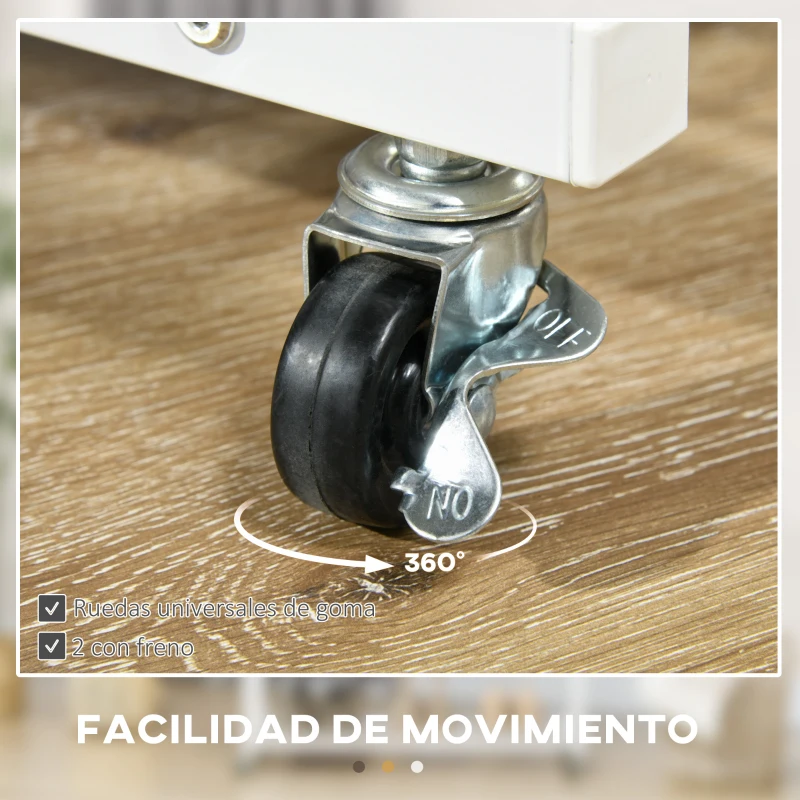 HOMCOM Perchero de Ropa con Ruedas Tendedero Vertical con 2 Alas Plegables 2 Rieles Colgantes 2 Estantes 153x43,7x171cm Blanco