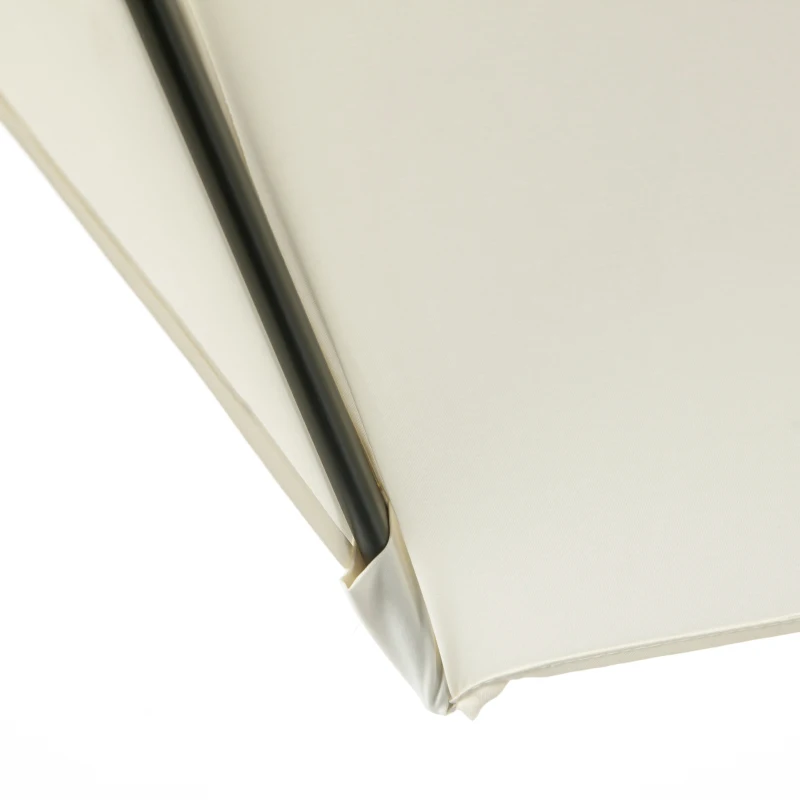 Outsunny Ombrellone da Parete Mezzaluna Salvaspazio con Apertura a Manovella, Beige