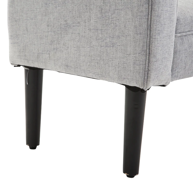HOMCOM Polsterbank Sitzbank Lounge Sitzhocker Flurbank Bettbank elegant mit gerollten Seiten Leinenstoff Schaumstoff Polyester Hellgrau 132 x 45,5 x 58 cm