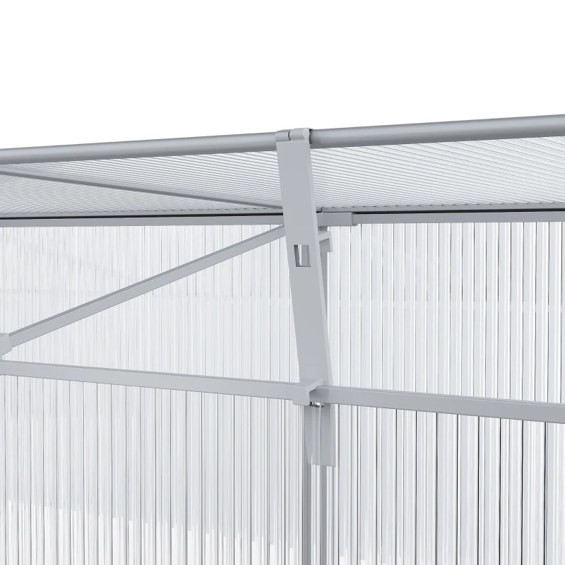 Outsunny Alu-Gewächshaus Frühbeet Treibhaus Aufzucht Pflanzenhaus 3 separate Deckel PC 180 x 51 x 51 cm