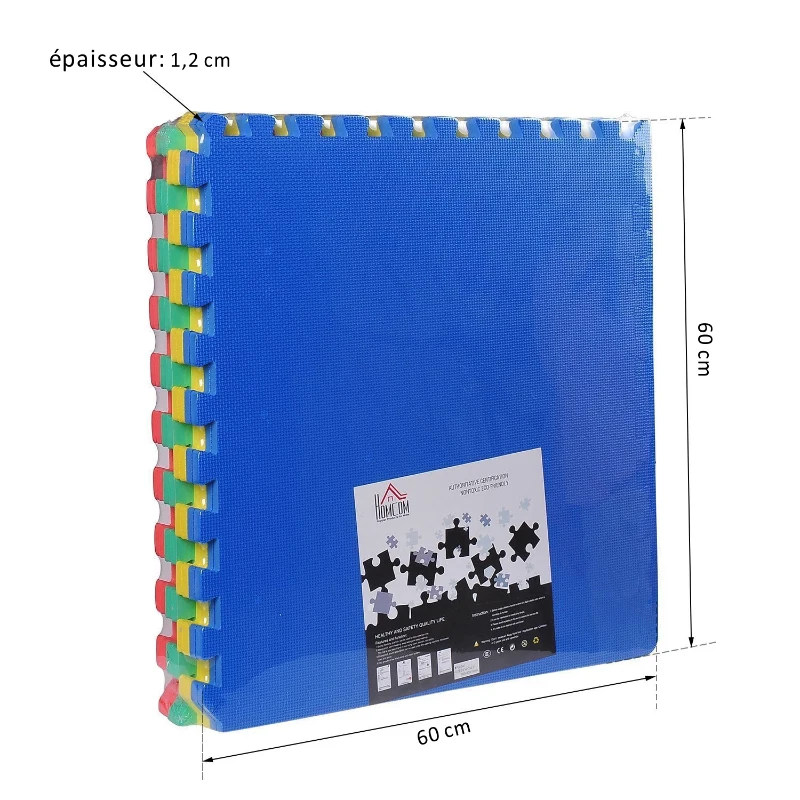 Tapis de sol mousse 8 pièces 60L cm x 60l cm x 1,2H cm multicolore