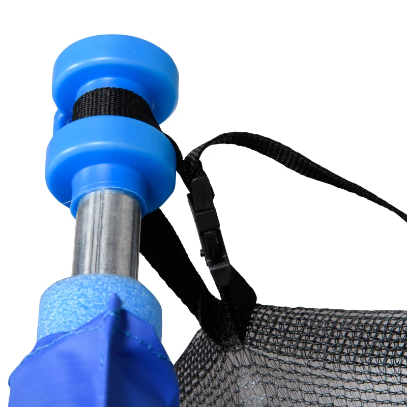 HOMCOM Trampoline rond Ø 366 cm avec filet de protection, capacité 150 kg pour adultes et enfants - bleu et noir