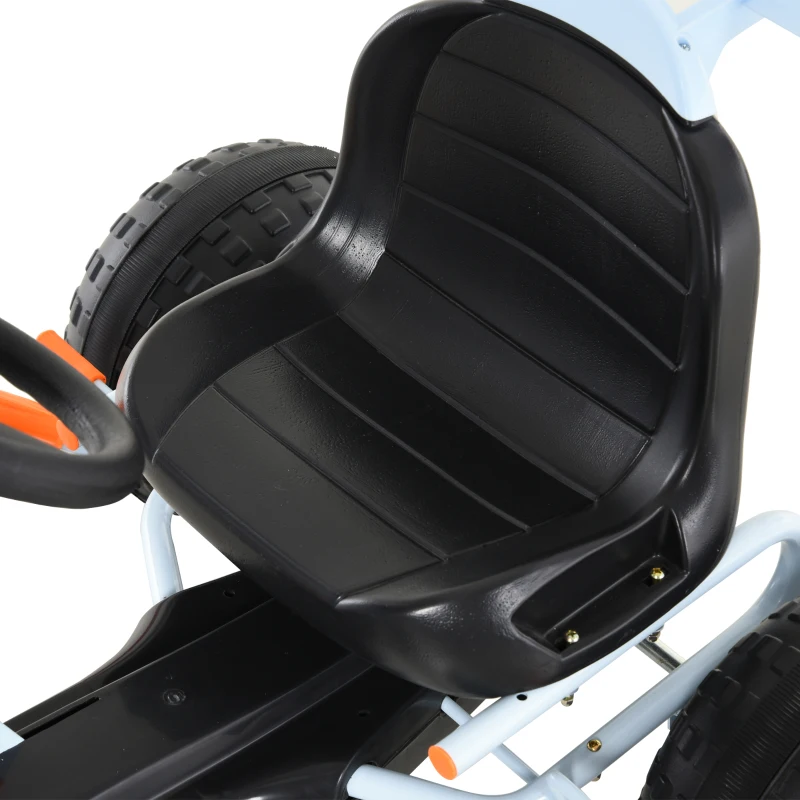 HOMCOM Vélo et véhicule pour Enfants Kart à pédales Go Kart Formule 1 Racing avec aileron Bleu Ciel