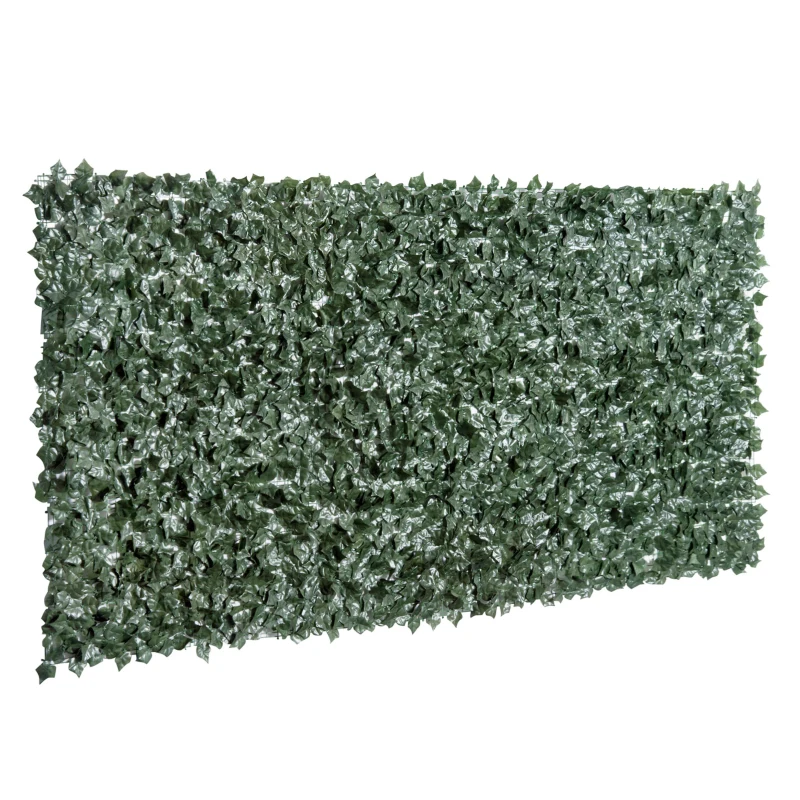 Outsunny 1-Piece Artificial Leaf Hedge Screen Privacy Fence Panel for Garden Outdoor Indoor Decor, Dark Green, 3M x 1.5M