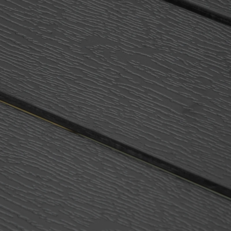 Outsunny Gartentisch Kunststoff 190 x 84,5 x 72 cm Wetterfest, Holz Optik, Holzstrukur, rutschfest Buffettisch Campingtisch Balkontisch Terrassentisch Outdoor Esstisch für Garten, Balkon Schwarz