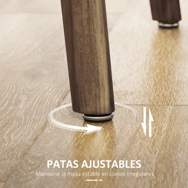 HOMCOM Mesa de Comedor Rectangular Mesa para Salón con Patas de Madera de Pino 98x60x76,5 cm Natural