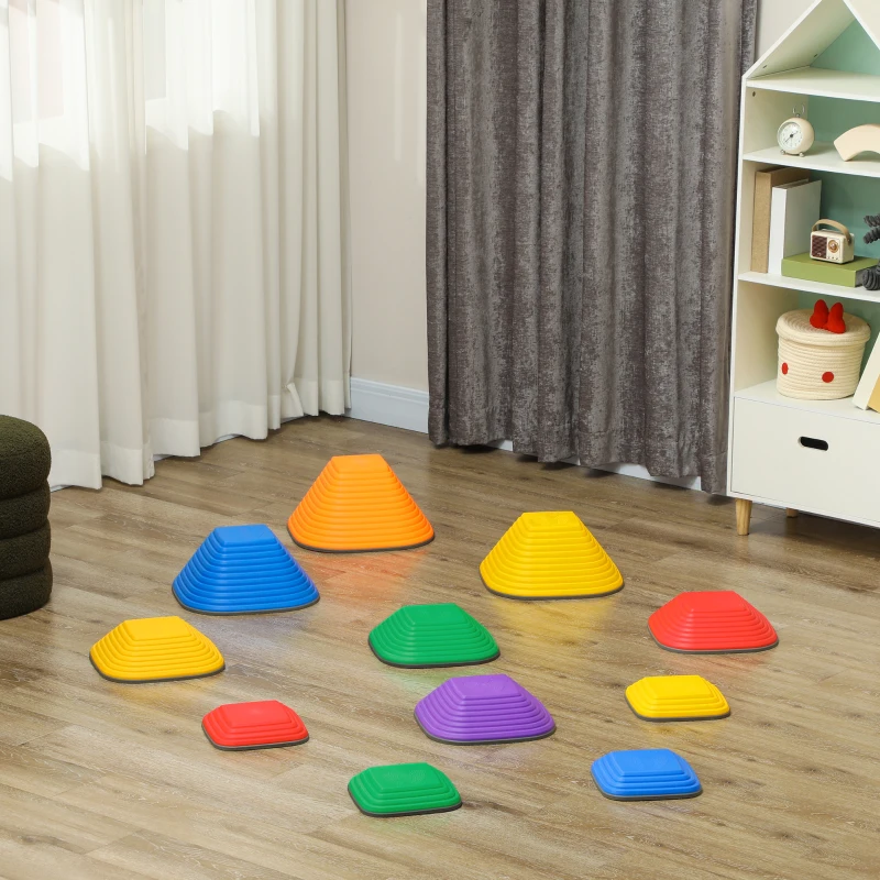 AIYAPLAY Conjunto de Piedras de Equilibrio para Niños Apilables de 11 Piezas Antideslizantes para Interior y Exterior Multicolor