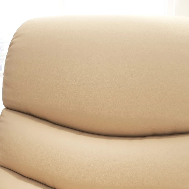 HOMCOM Poltrona Relax Reclinabile con Poggiapiedi in Finta Pelle e Imbottitura in Spugna, 78x90x105cm, Beige