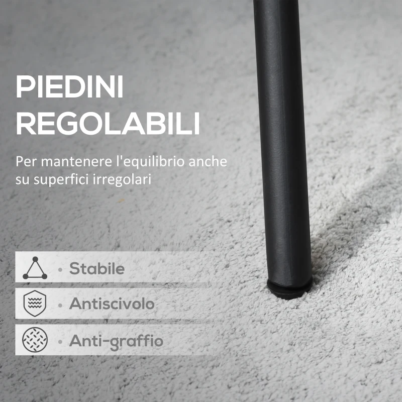 Outsunny Tavolo da Giardino Rotondo in Metallo con Piano d'Appoggio a Rete, Φ91x71.5cm, Nero