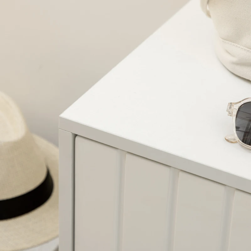 HOMCOM Scarpiera da Ingresso con Seduta Imbottita e Armadietto per 4 Paia di Scarpe, 80x33x49cm, Bianco