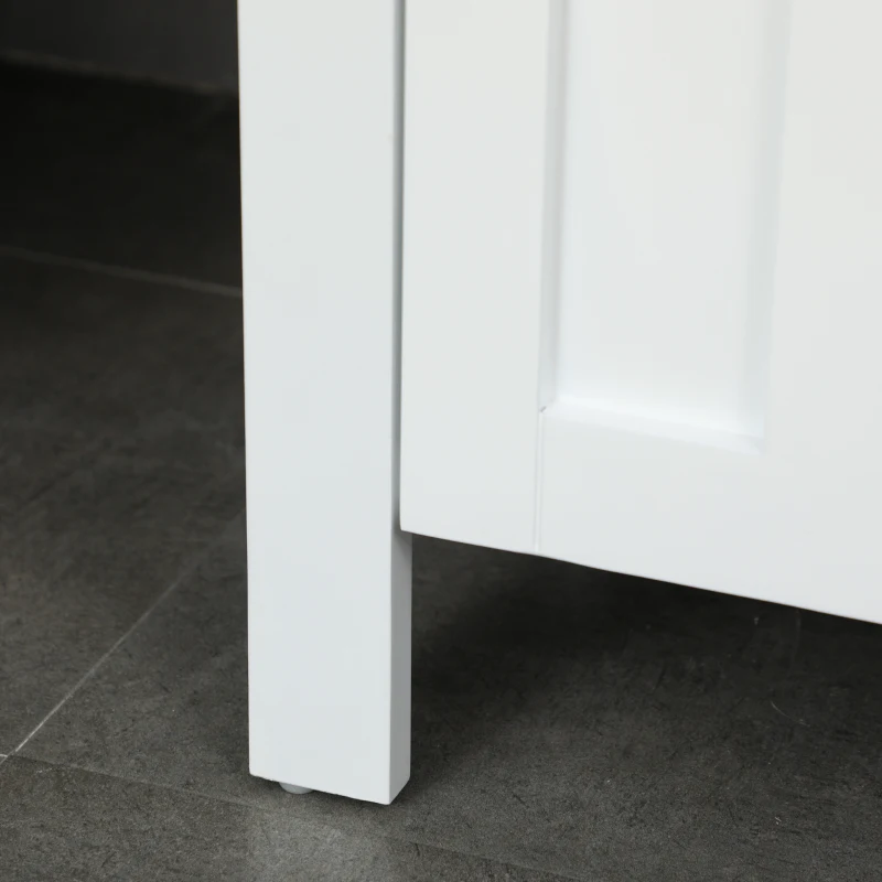 kleankin Meuble colonne de salle de bain armoire haute design moderne 4 placards avec porte 35 x 30 x 158,5 cm blanc