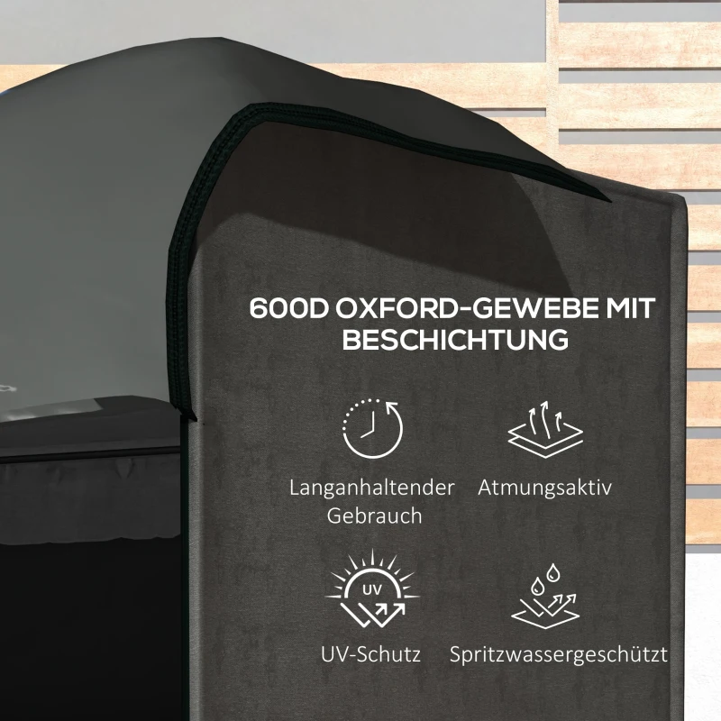 Outsunny Abdeckung für Gartenschaukel, Schutzhülle für Hollywoodschaukel, Abdeckhaube, wasserfest, 205 x 124 x 164 cm, Dunkelgrau(m-4)