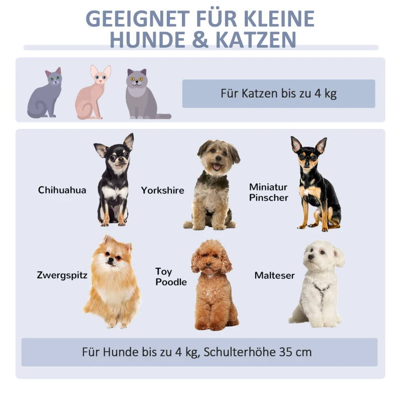 PawHut 2 in 1 Haustiertreppe Schlafhöhle 3-stufige Hunderampe Katzentreppe mit Kissen Hundetreppe Tiertreppe mit rutschfestem Teppich für kleine Hunde und Katzen Plüsch Weiß 60 x 43 x 51 cm
