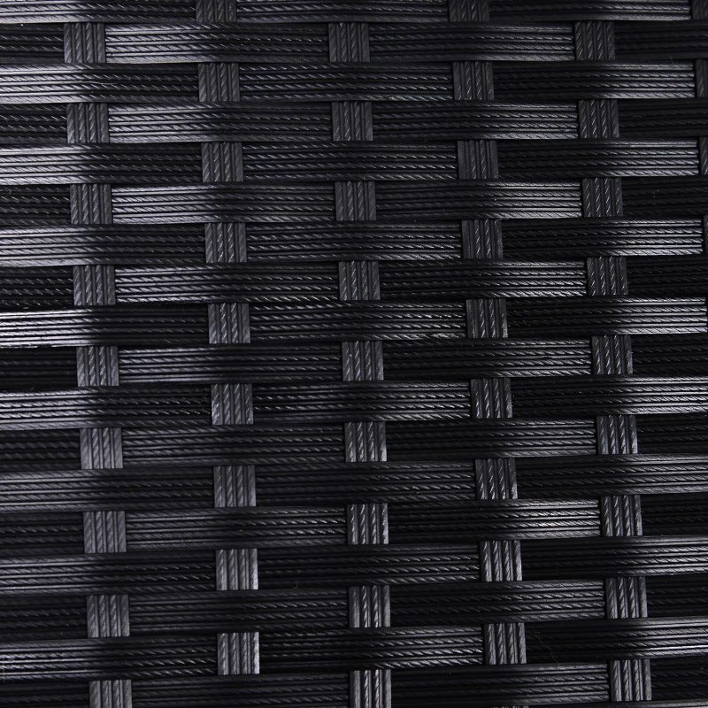 Outsunny Columpio Balancín Jardín de Ratán de 3 Plazas con Techo Ajustable y Cojín Desenfundable con Cremallera para Terraza Balcón Exterior Carga 360 kg 198x124x179 cm Negro