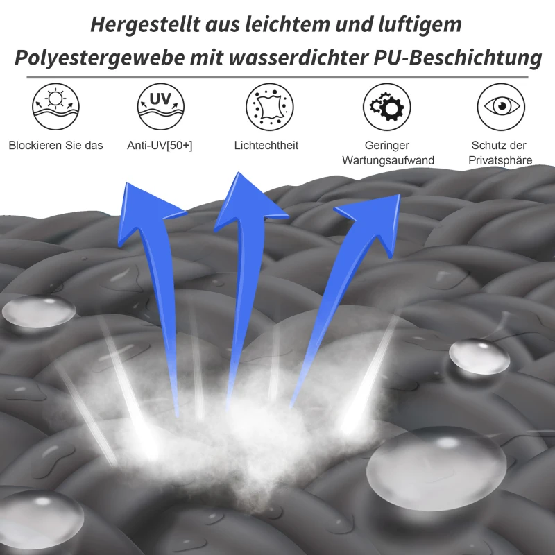 Outsunny Senkrechtmarkise Balkonmarkise Vertikalmarkise Windschutz Seitenrollo Sichtschutz mit Handkurbel Polyesterstoff+Aluminium Dunkelgrau 140 x 100 cm