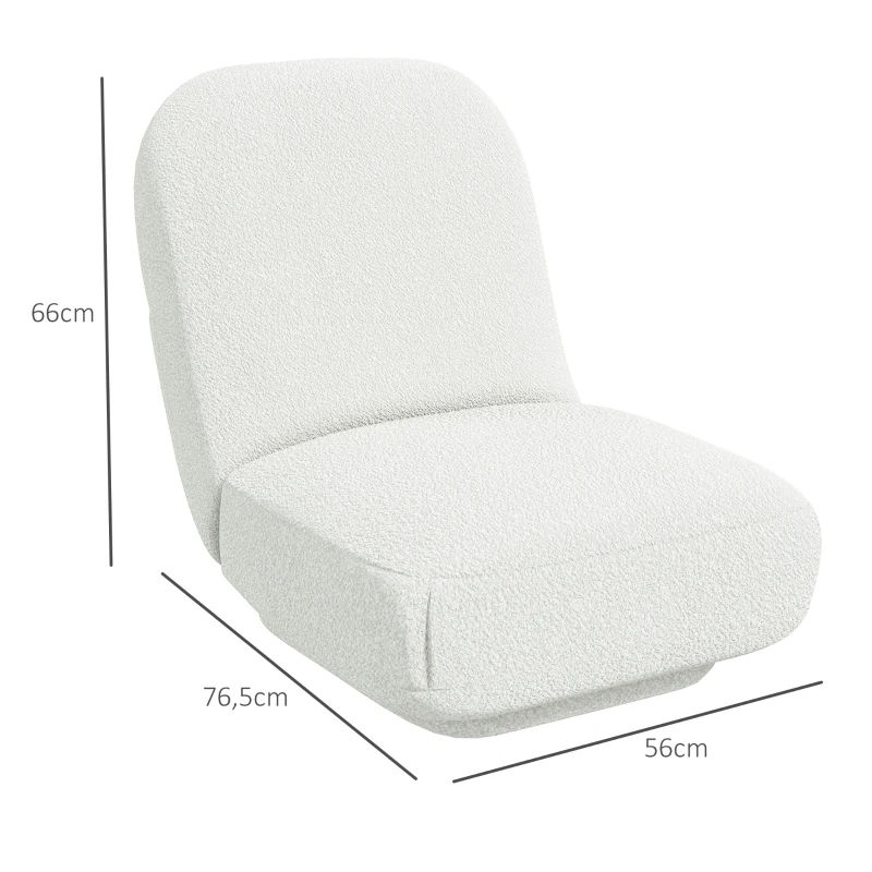 HOMCOM Bodensessel, Sessel, Lammwolle-Optik, kompaktes Format,  Weiß