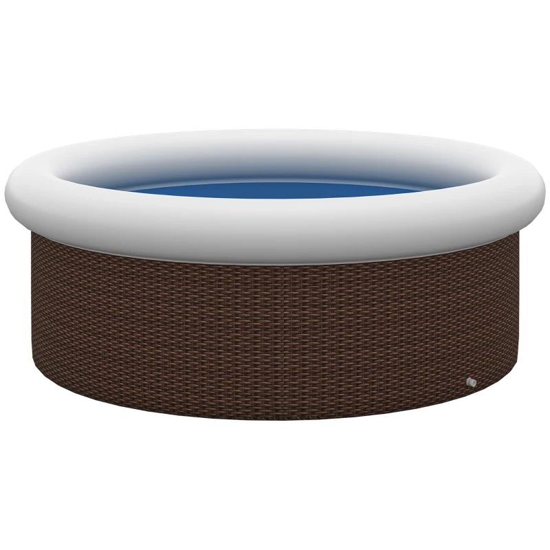 Outsunny Aufblasbarer Pool, für 5 Personen, schneller Aufbau, robustes Material, braun, Ø300 x 76H cm