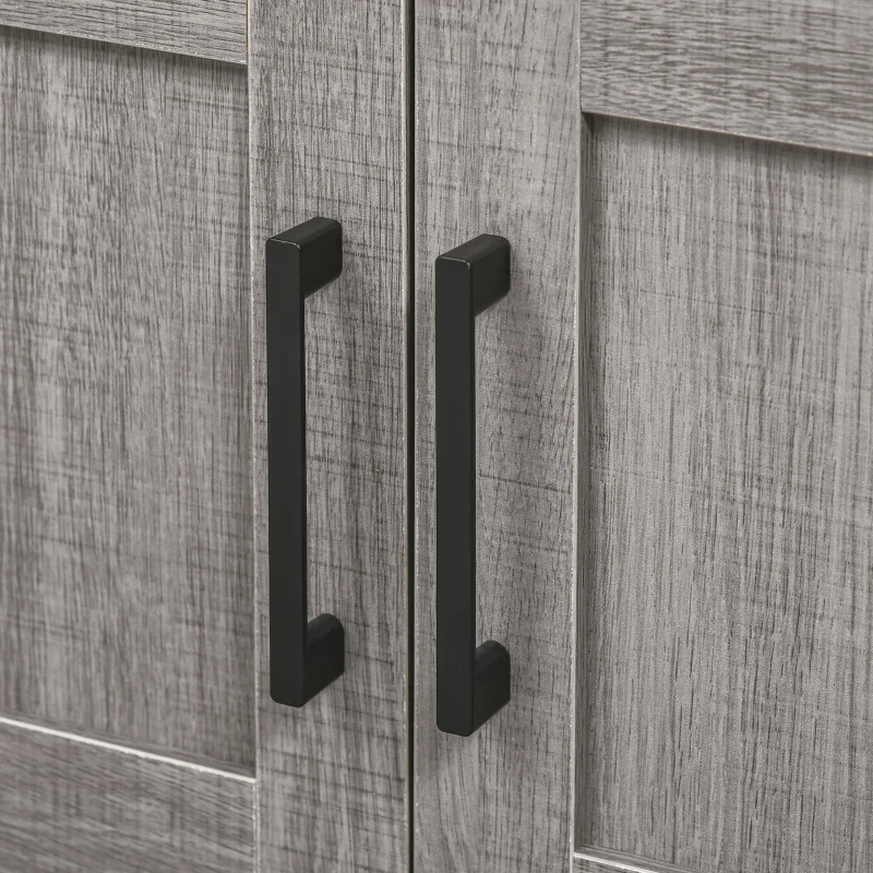 kleankin Meuble sous lavabo meuble sous évier meuble de salle de bain sous lavabo avec 2 portes et étagère - 60 x 30 x 60 cm - gris