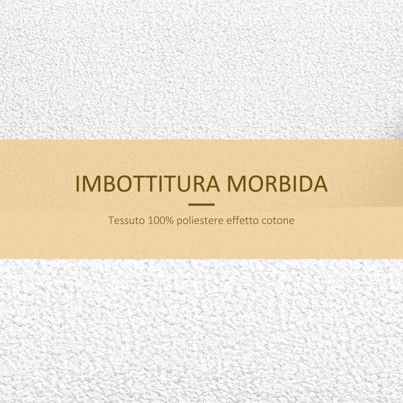 HOMCOM Poltrona a Dondolo Imbottita in Poliestere e Legno di Pioppo, 60x76x74 cm, color Legno e Crema