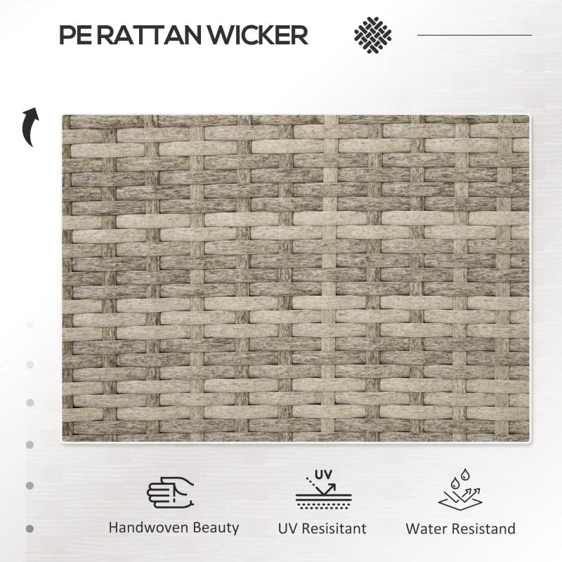 Outsunny Two-Seat Rattan Chair, with Middle Table - Grey