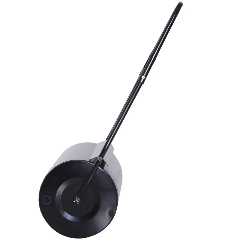 Outsunny Rouleau à gazon jardin en acier avec poignée dim. 57L x 32l x 105H cm lestage max. 46 L noir