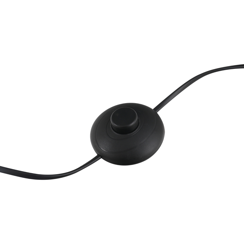 HOMCOM Lampada da Terra in Stile Industriale con 3 Paralumi Regolabili, Interruttore a Pedale, Acciaio Nero, Ф36 x 165cm