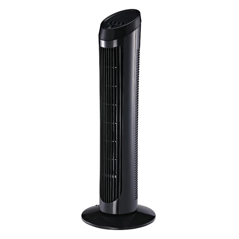 HOMCOM Ventilatore a Torre con Funzione Oscillante, 45W, 3 Modalità, Plastica ABS, 27x27x75cm, Nero
