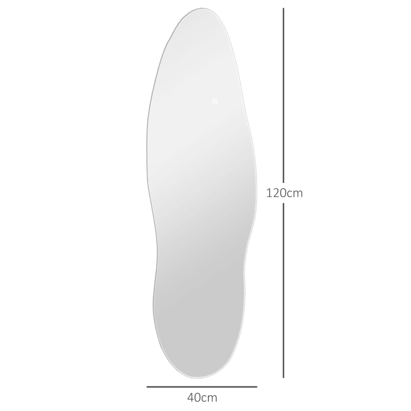 HOMCOM Espejo de Pared de Cuerpo Entero con Luces LED 120x40 cm con Iluminación de 3 Colores Función de Memoria Transparente(m-3)