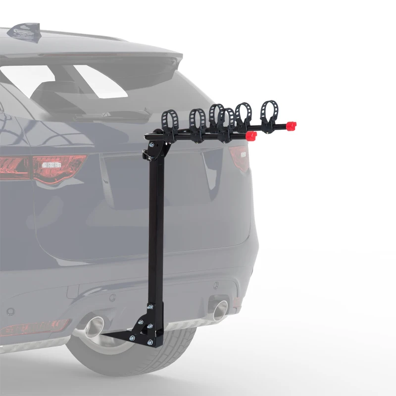 HOMCOM Porte-vélo rabattable compact 3 vélos charge max. recommandée 100 Kg noir