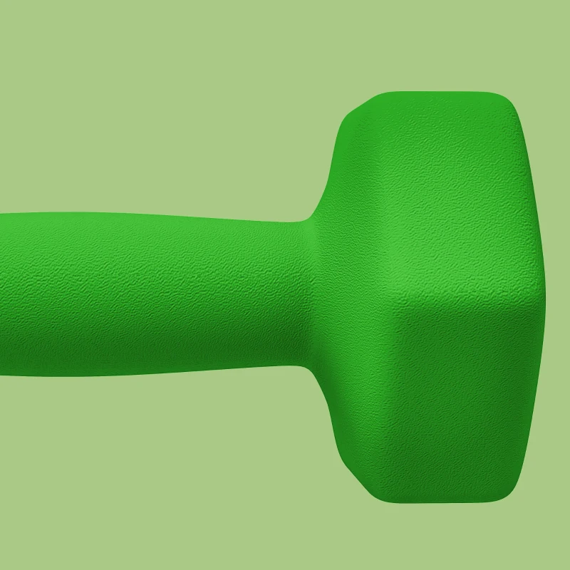 SPORTNOW Set 2 Manubri 3 kg Esagonali e Antiscivolo per Casa e Palestra, in Metallo e Plastica, 18x8x8 cm, Verde