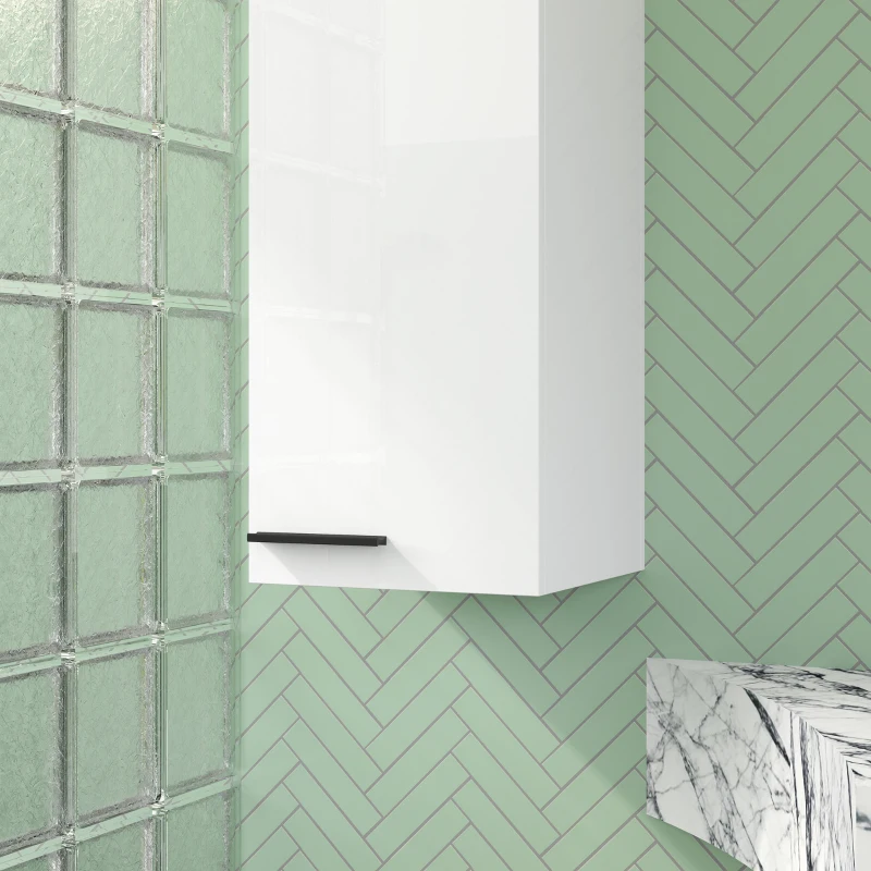 HOMCOM Armadietto Bagno da Parete con 3 Ripiani e Mensole Regolabili, 30x32x73 cm, Bianco