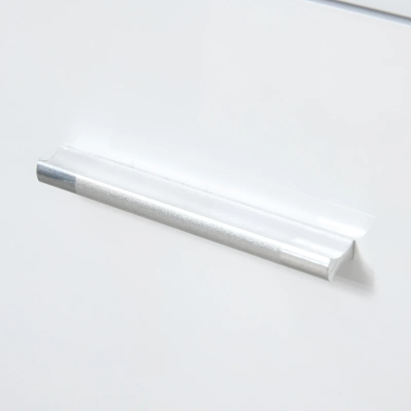 HOMCOM Sideboard, Modern Storage Cabinet with 2 Drawers, 2 Doors and Adjustable Shelf, Kitchen Cabinet for Living Room, Dining Room, High Gloss White