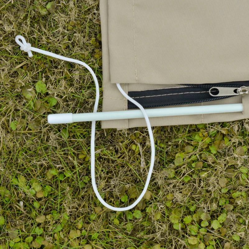 Outsunny Copertura per Ombrellone Impermeabile, Copri Ombrellone da Giardino Antistrappo, Cachi Φ63 x 164cm