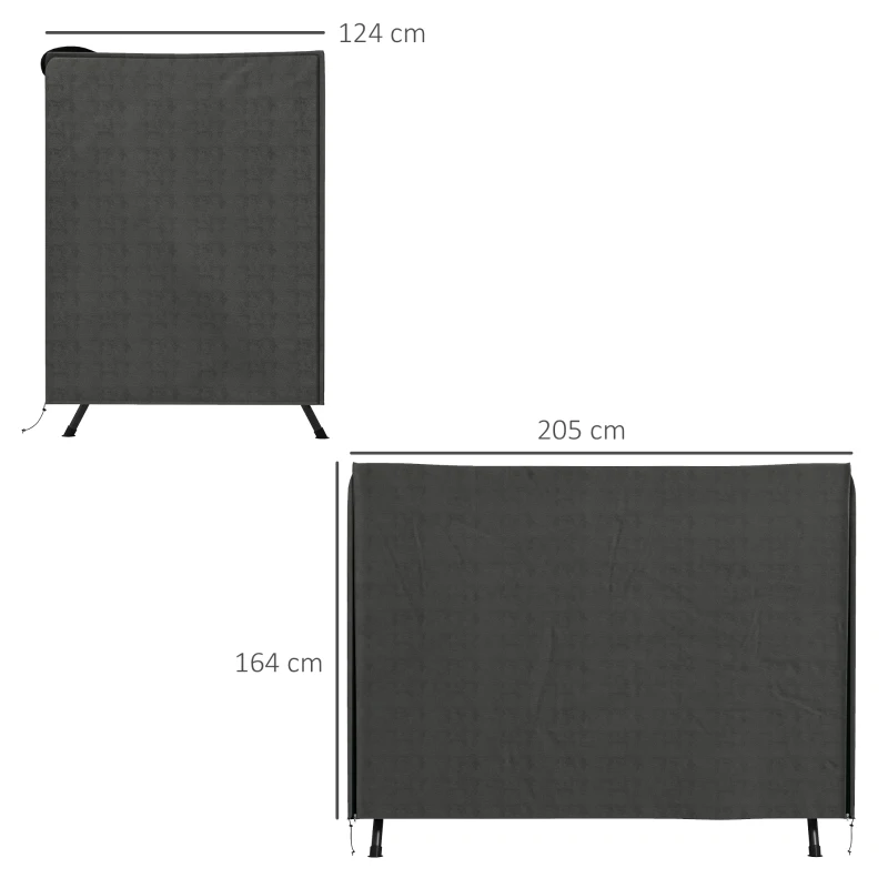 Outsunny Abdeckung für Gartenschaukel, Schutzhülle für Hollywoodschaukel, Abdeckhaube, wasserfest, 205 x 124 x 164 cm, Dunkelgrau(m-3)