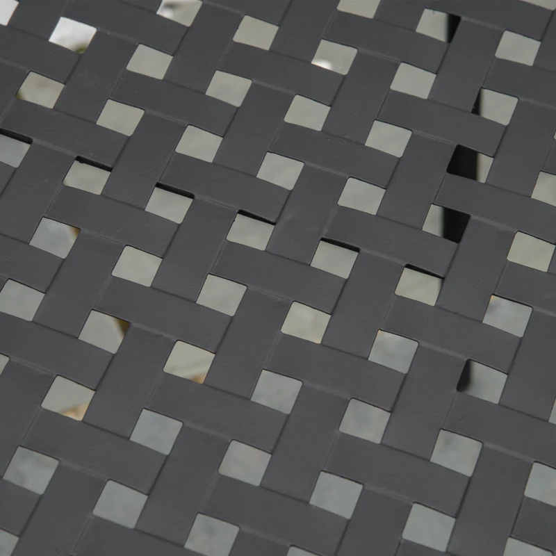 Outsunny Lot de 2 chaises de jardin en métal époxy façon fer forgé avec mosaïque - accoudoirs