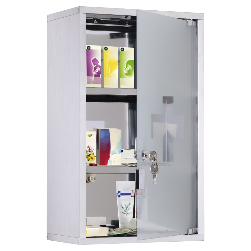 Armoire à Pharmacie Mack Inox 30x30x12 Cm – Neuve, Avec 2 Clés, Idéale Salle De Bain Ou Cuisine