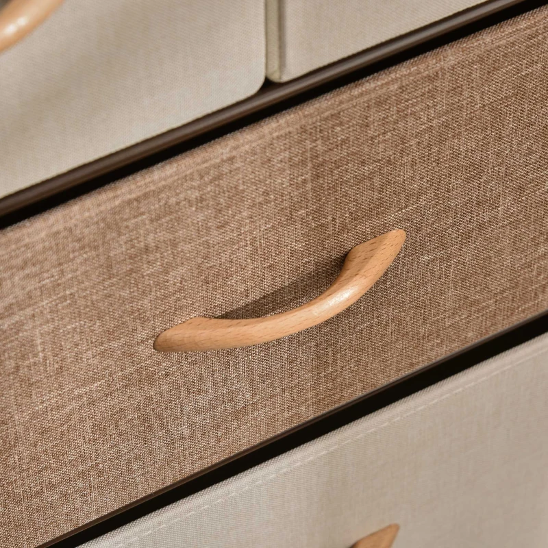 HOMCOM Kommode mit 5 faltbaren Stoffschubladen, Ablage, stabiler Stahlrahmen, 58 x 29 x 99 cm