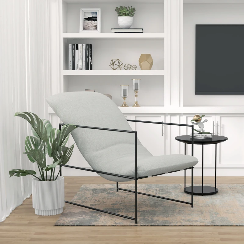 HOMCOM Sessel Relaxsessel, Sessel im Industriedesign, Metallrahmen, 65,5 cm x 106 cm x 94 cm