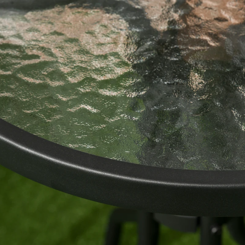 Outsunny Garten-Bistroset für 2 Personen Gartenmöbel Set inkl. 1 Tisch, 2 klappbaren Stühlen, Gartengarnitur Stahl Grau