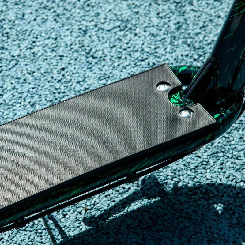 AIYAPLAY Trottinette patinette scooter enfant grandes roues de 6 à 12 ans hauteur réglable frein arrière béquille vert