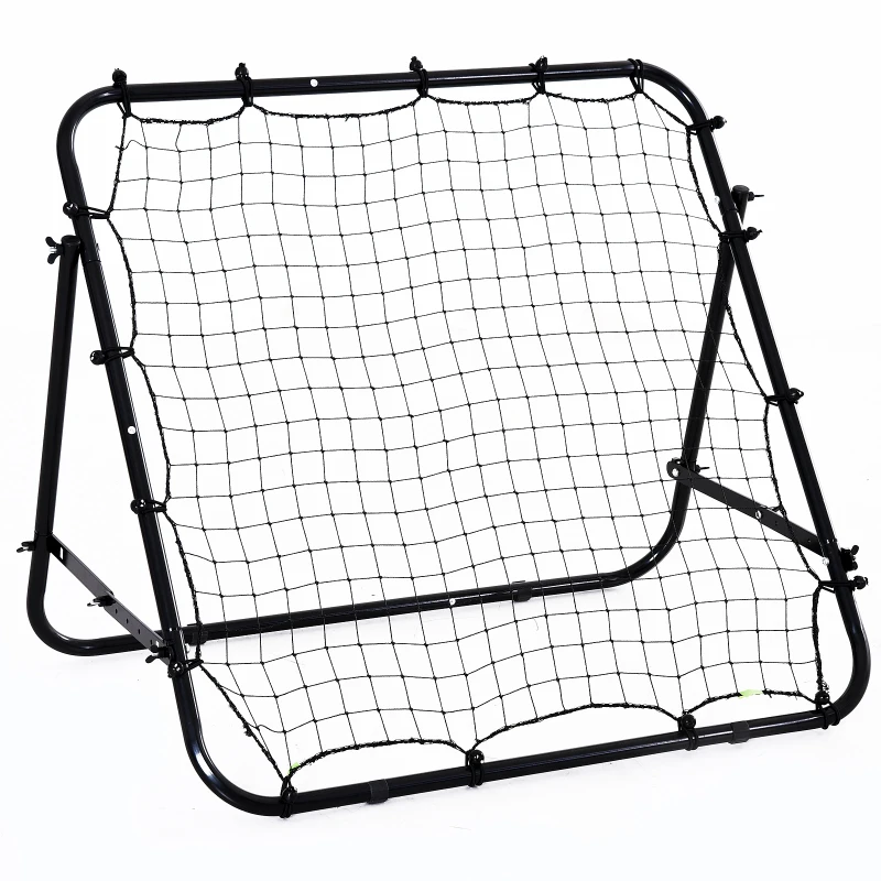 HOMCOM Adjustable Rebounder Net Kickback Target Goal for Teens Adults Training, Black
