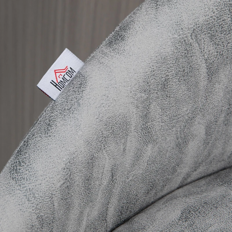 HOMCOM Set 2 Sgabelli da Bar con Altezza Regolabile, Rivestimento Finta Pelle e Schienale, Grigio Chiaro